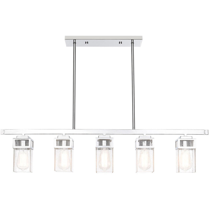 10" Five Light Dimmable Chandelier With Shades - Silver