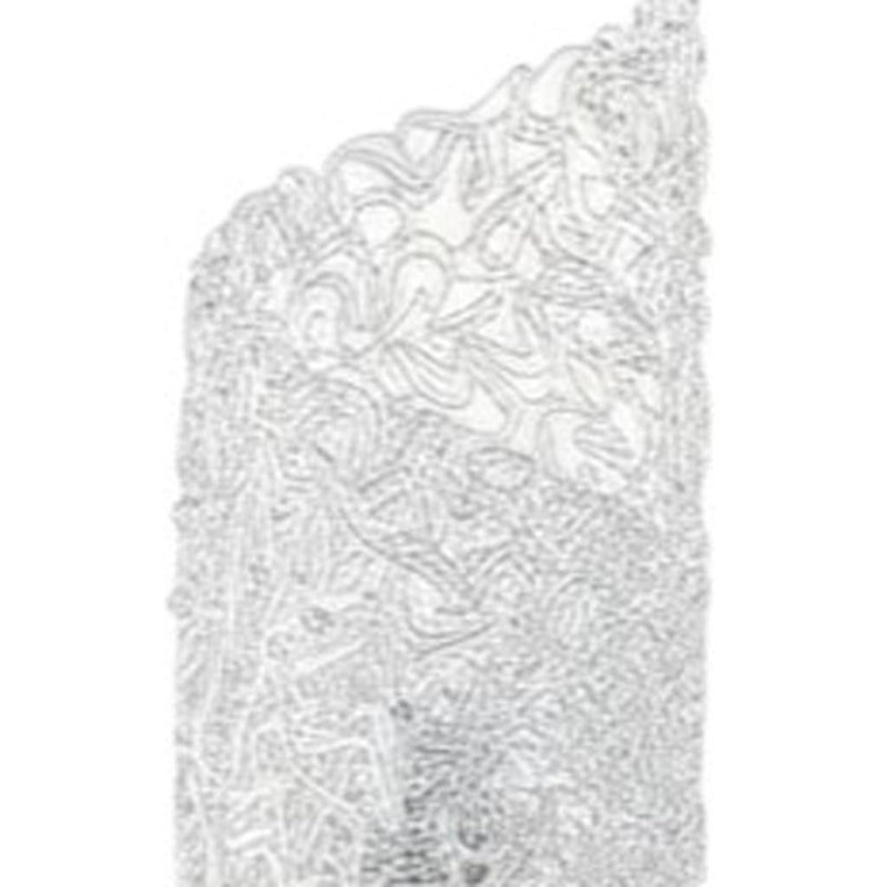 Bedside Table Lamp With White Swirl Novelty Shade - Silver