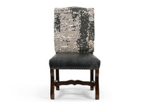 Load image into Gallery viewer, Solid Wood Upholstered Chenille Leather Dining Side Chairs (Set of 2) - Black / Brown / Gray
