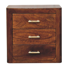 Load image into Gallery viewer, 18" Solid Wood Three Drawer Nightstand - Brown
