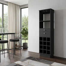 Load image into Gallery viewer, Wood Bar Cabinet With Two Drawers - Black
