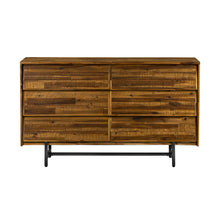 Load image into Gallery viewer, Solid Wood Six Drawer Double Dresser - Brown / Black
