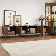Load image into Gallery viewer, TV Stand For TVs Up To 85" With Fluted Door, Cable Management, Soft-Closing Hinges - Walnut
