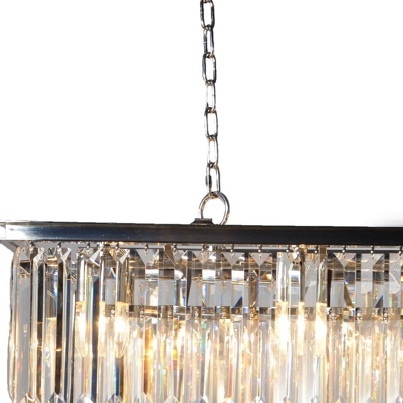 Unique Statement Eight Light Metal Crystal Glass Chandelier With Shades - Black