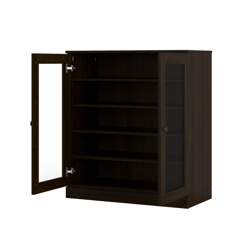 Twenty Pair Solid Woodshoe Storage Cabinet (752343) - Espresso
