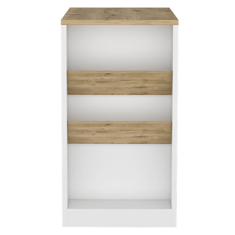 36" Wood Kitchen Island With Storage - White