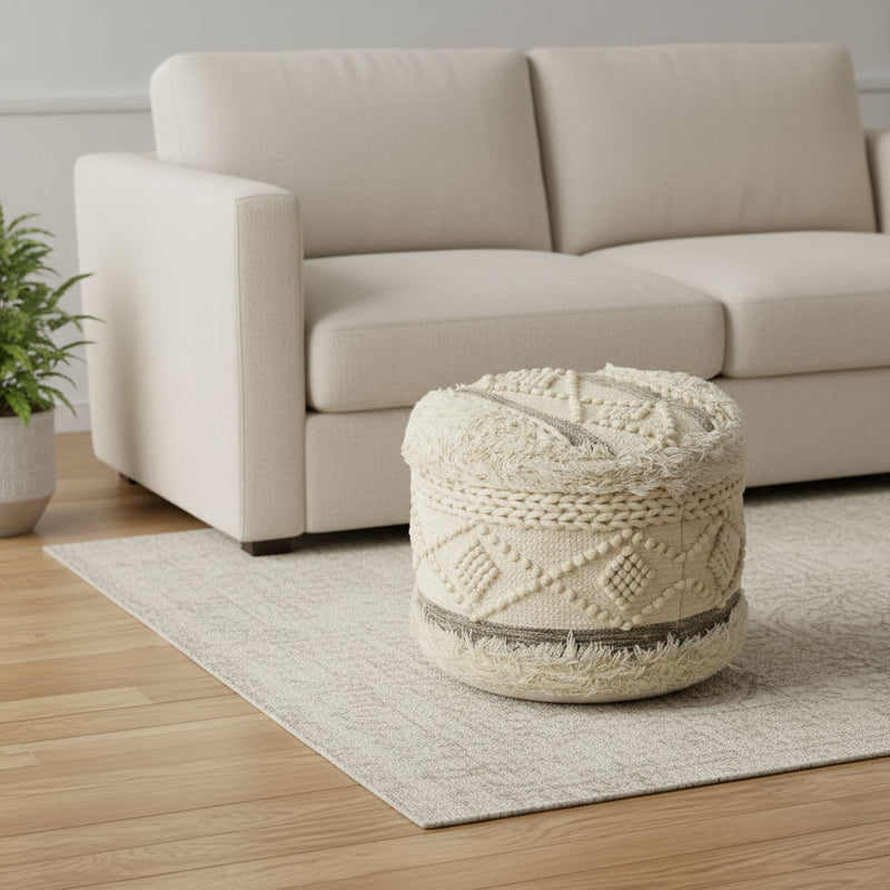 Wool Ottoman - Cream