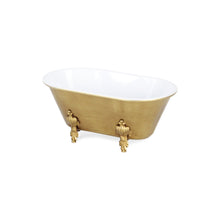 Load image into Gallery viewer, Hand Painted Decorative Tub - Gold / White
