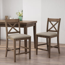 Load image into Gallery viewer, Farmhouse Style Counter Height Chair With Upholstered Seat

