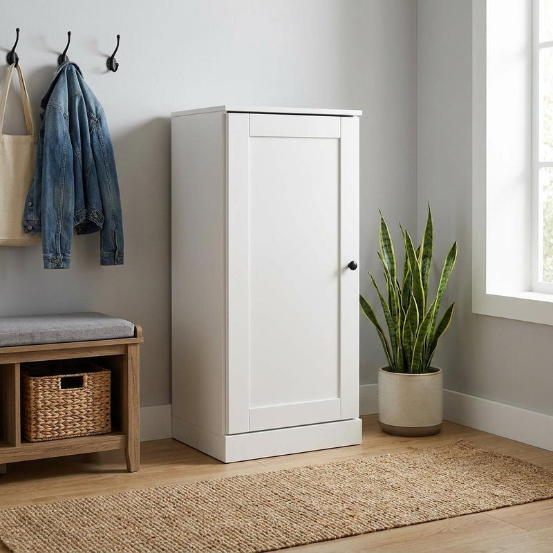 Ten Pair Solid Woodshoe Storage Cabinet (752123) - Off White