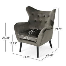 Load image into Gallery viewer, Alyssa - Mid Century Upholstered Arm Chair With Wingback Design
