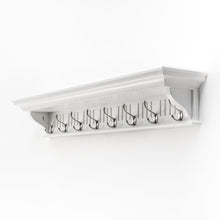 Load image into Gallery viewer, 51" Solid Wood Eight Hook Wall Mount Coat Rack - White
