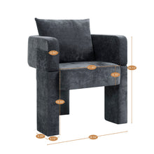 Load image into Gallery viewer, Modern 3 Leg Chenille Accent Chair With Ergonomic Arms &amp; Removable Pillow
