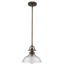 Load image into Gallery viewer, Hanging Light With Glass Dome Shade - Antique Bronze / Brown
