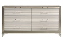 Load image into Gallery viewer, 64" Wood Six Drawer Double Dresser - Silver And White
