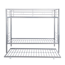 Load image into Gallery viewer, METAL BUNK BED WITH TRUNDLE  SILVER
