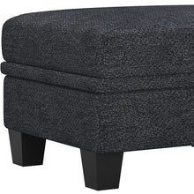 Load image into Gallery viewer, 29" Chenille Storage Ottoman - Gray / Black
