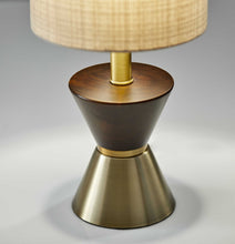 Load image into Gallery viewer, Wood Metal Diabolo Table Lamp - Brass
