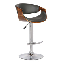 Load image into Gallery viewer, Solid Wood Swivel Low Back Adjustable Height Bar Chair - Gray / Silver
