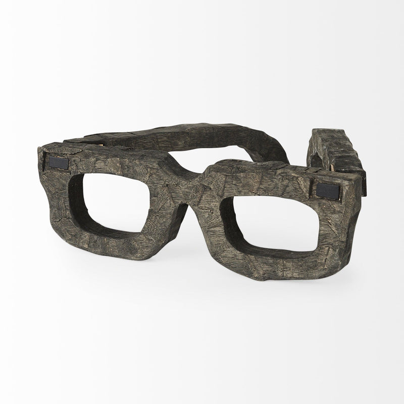 Eugene Wooden Eye Sculpture - Rust / Brown