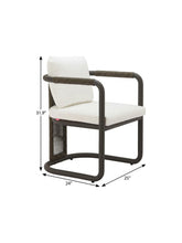 Load image into Gallery viewer, Slipcovered Upholstery Aluminum Dining Arm Chairs (Set of 2) - Ivory / Black
