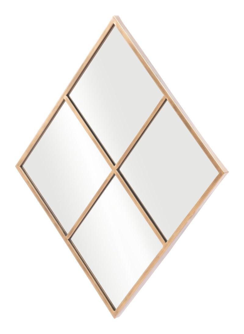 41" Diamond Steel Framed Accent Mirror - Gold