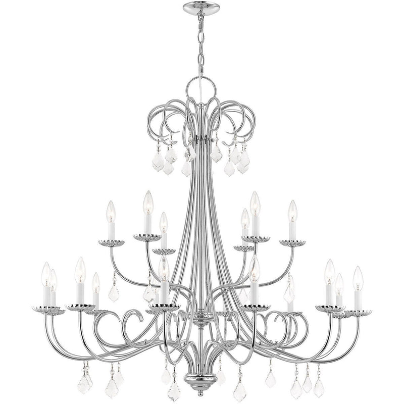 41" Multi Light Dimmable Chandelier With Shades - Silver