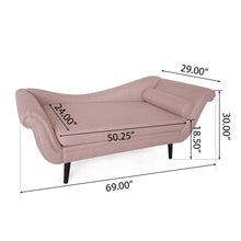 Load image into Gallery viewer, Auroral - Velvet Upholstered Chaise Lounge With Scrolled Arms And Tapered Legs - Blush

