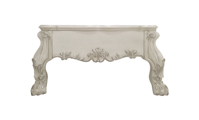 57" Wood Coffee Table With Two Drawers - Bone