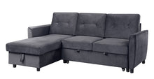 Load image into Gallery viewer, Hudson - Reversible Sleeper Sectional Sofa With Storage Chaise - Dark Gray
