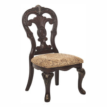 Load image into Gallery viewer, Elegant Style Beautiful Side Chairs 2 Piece Set Cherry With Tipping Fabric Upholstered Traditional Dining Furniture - Cherry
