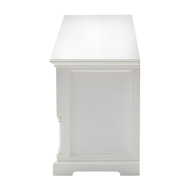 Solid Console Table With Shelves And Drawers - White