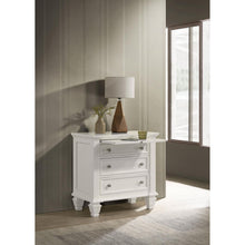 Load image into Gallery viewer, Cottage 3 Drawer Nightstand With Pull Out Tray - Cream White
