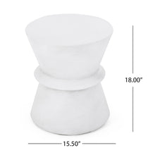 Load image into Gallery viewer, Outdoor Lightweight Concrete End Table With Hourglass Structure - Antique White
