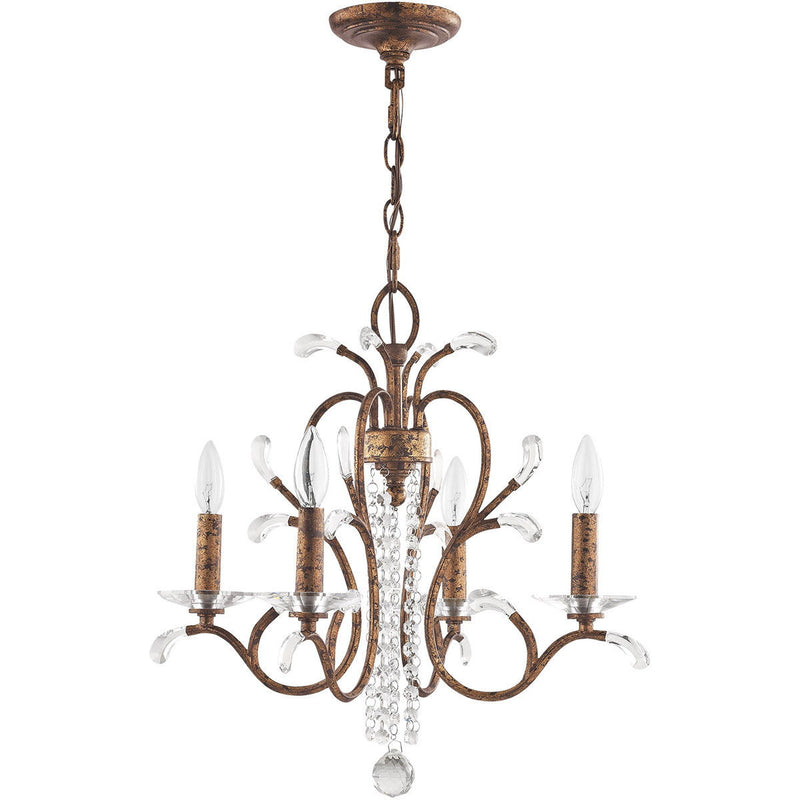 19" Four Light Dimmable Chandelier With Shades - Bronze
