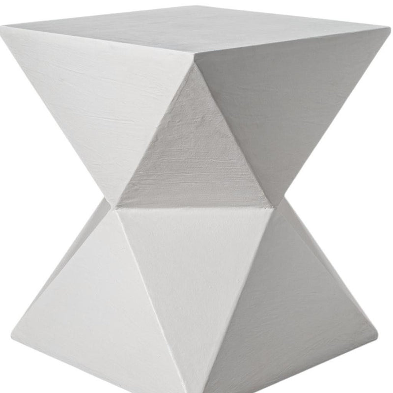 19" Wood Round End Table - White
