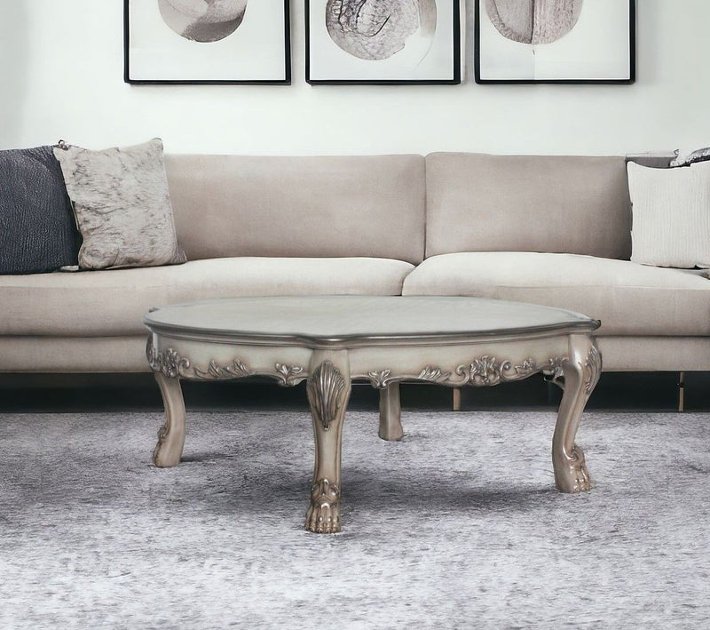 Solid And Manufactured Wood Coffee Table - Bone