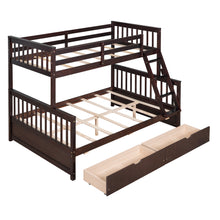 Load image into Gallery viewer, Twin-Over-Full Bunk Bed with Ladders and Two Storage Drawers(Espresso)( old sku:LT000165AAP）
