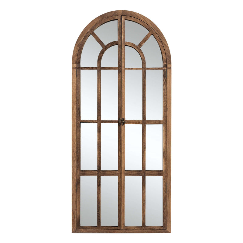 71" Solid Wood Arch Framed Full Length Mirror - Brown