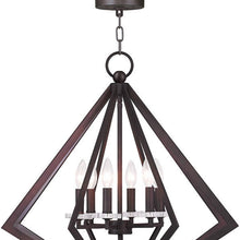 Load image into Gallery viewer, 26" Six Light Metal Dimmable Chandelier With Shades - Bronze
