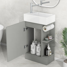 Load image into Gallery viewer, Modern Bathroom Vanity With Sink And 2 Tier Shelf
