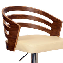 Load image into Gallery viewer, 44" Swivel Low Back Adjustable Height Bar Chair - Cream / Silver
