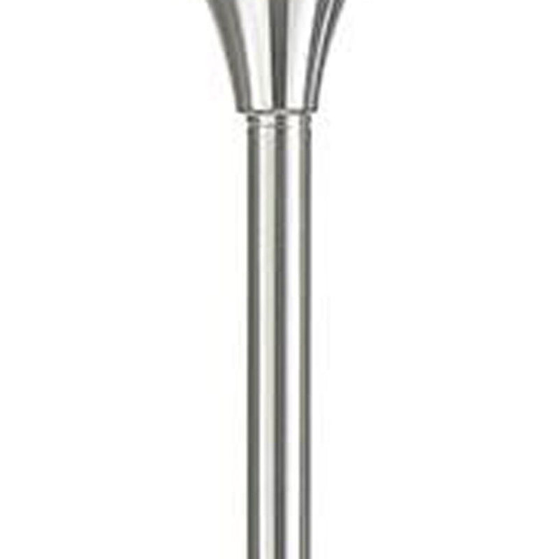 Torchiere Floor Lamp With White Frosted Glass Dome Shade - Nickel