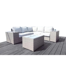 Load image into Gallery viewer, Outdoor Wicker Sectional With Weather Resistant Cushions And Table

