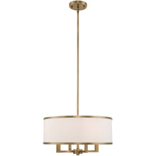 Load image into Gallery viewer, 18" Four Light Dimmable Chandelier With Shades - Antiqued Brass
