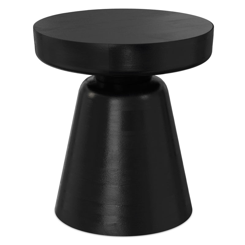 18" Wood Round End Table - Black