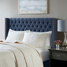Load image into Gallery viewer, Transitional Upholstery Headboard With Tufted Buttons And Nailhead Trim
