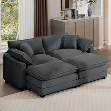 Load image into Gallery viewer, Modern Oversized Modular Cushion Sofa With Ottoman, Low Back, Deep Seating Sofa Set
