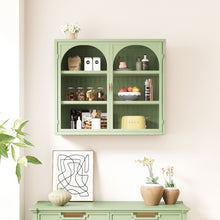 Load image into Gallery viewer, 2 Door Wall Cabinet With 3 Tier Storage - Green
