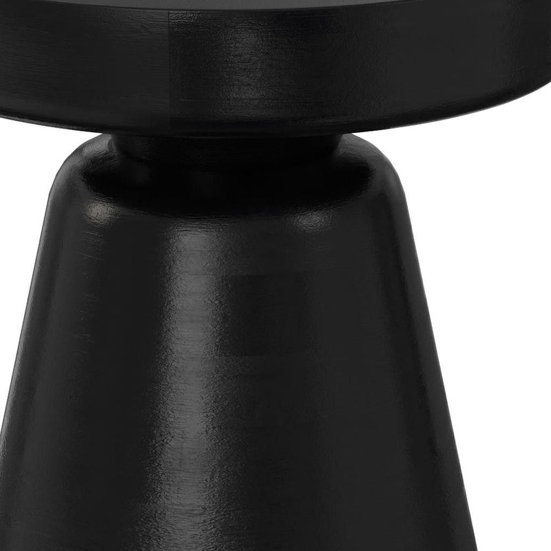 18" Wood Round End Table - Black
